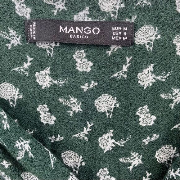 Mango Women’s Green Floral Flowy Tunic Dress with Pockets, Size 6 - Picture 4 of 6